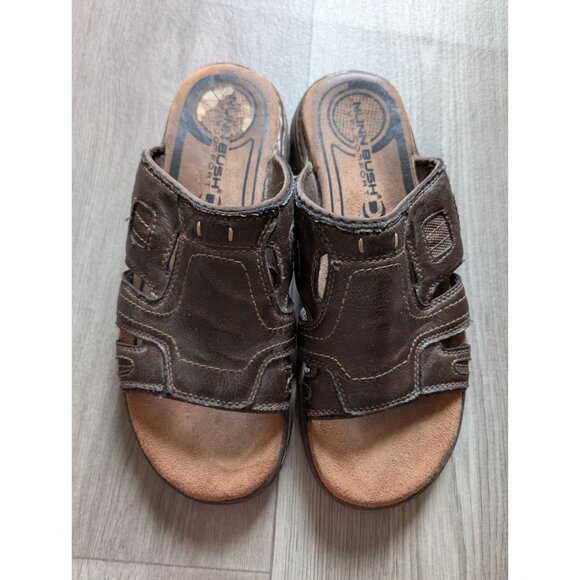 Nunn Bush Mens Brown Leather Slide Sandals Size 12 - Picture 1 of 6
